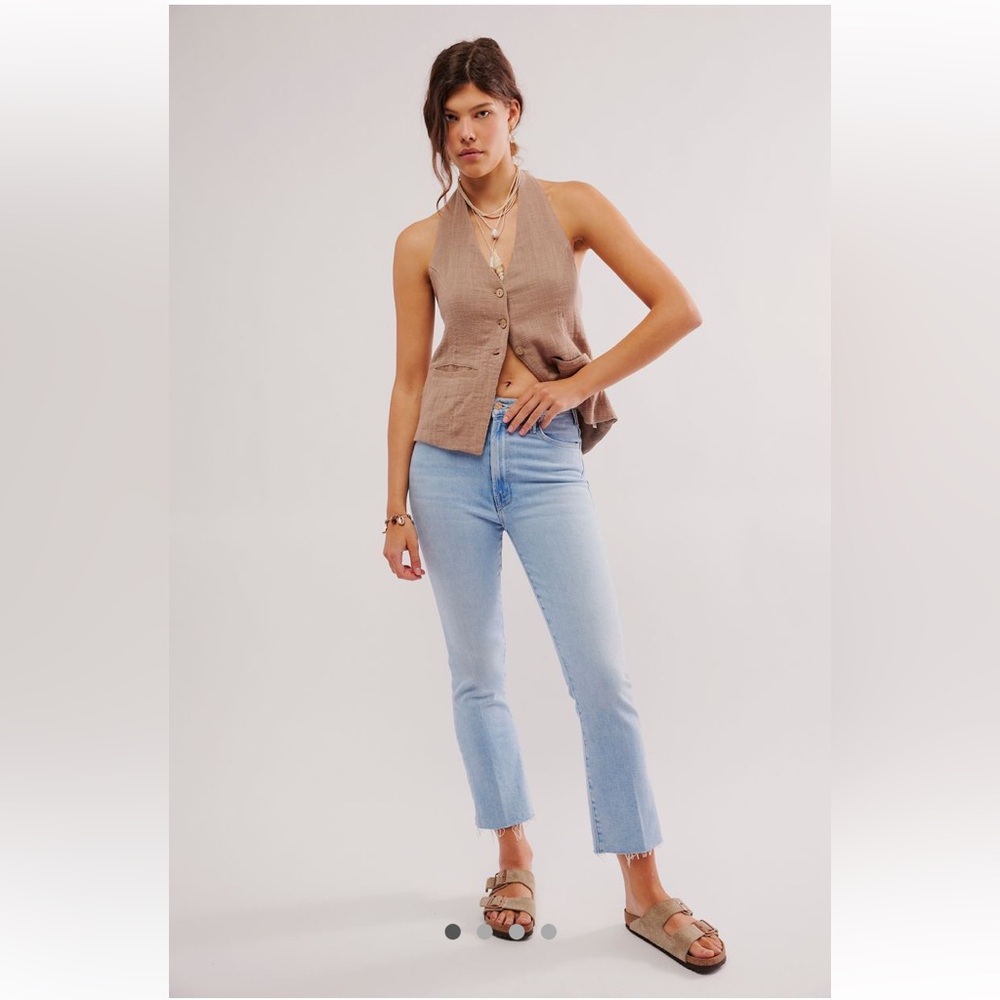 MOTHER the hustler ankle fray in the color piña colada paradise EUC size 31